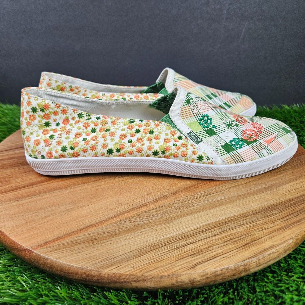 Keds Shoes Womens 9 Embroidered Floral Low Top Lace Up Sneakers White Canvas